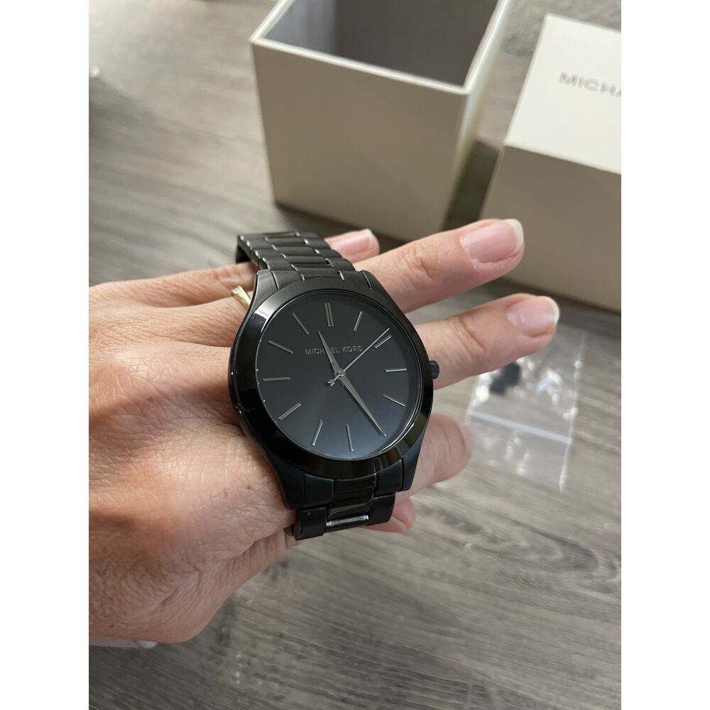 Michael Kors Slim Runway Black Ion-Plated Stainless Steel Men's Watch MK-8672 - Picture 5 of 11